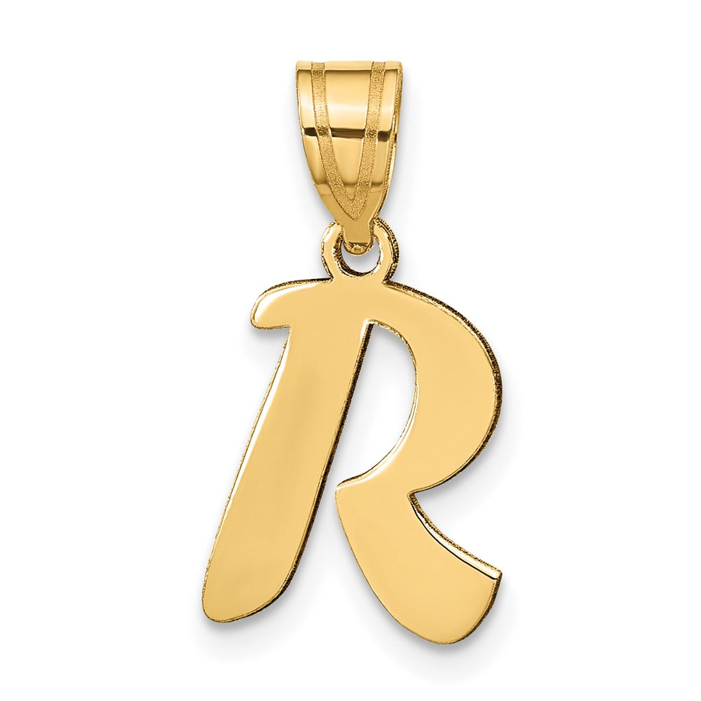 14K Gelbgold 14K Poliert Schreibschrift Buchstabe R Initiale Anhänger