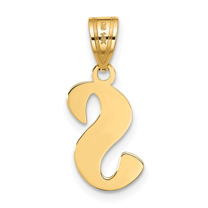 14K Gelbgold 14K Poliert Schreibschrift Buchstabe S Initiale Anhänger