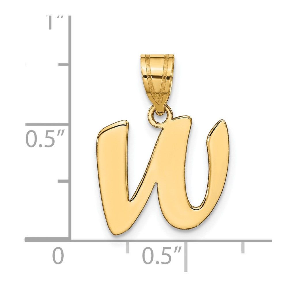 14K Gelbgold 14K Poliert Schreibschrift Buchstabe W Initiale Anhänger