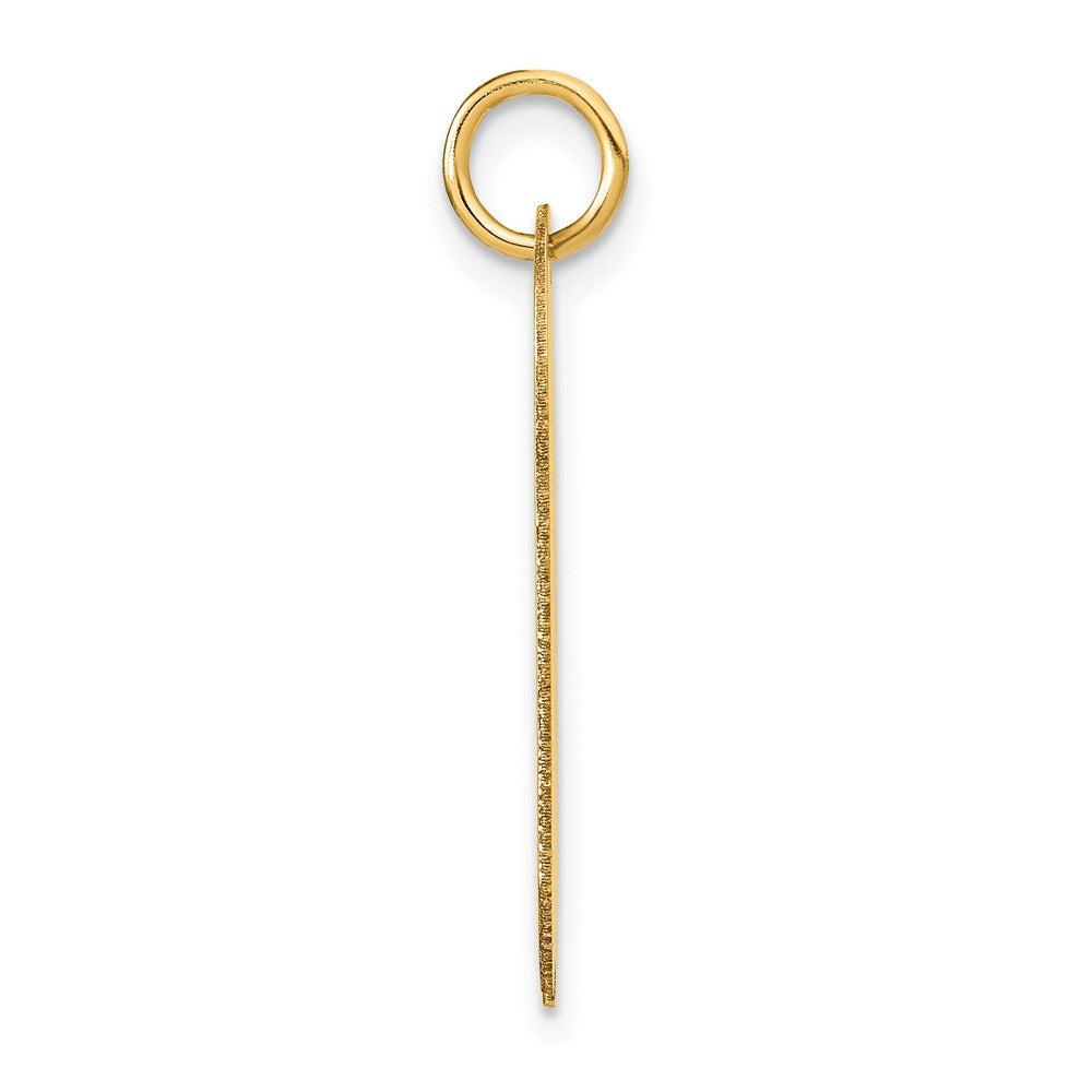 14k Gelbgold Polierter Buchstabe-C-Initial-Hundemarke-Anhänger