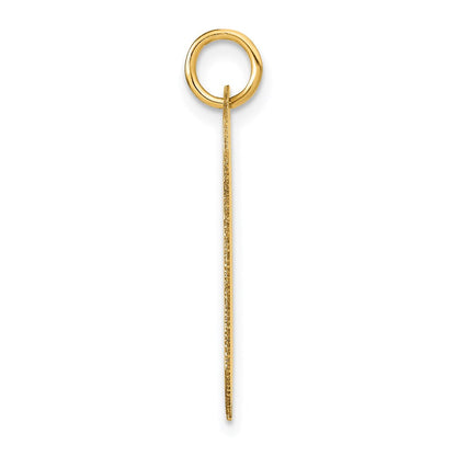 14K Gelbgold Polierter Buchstabe D Initial Hundemarken-Anhänger