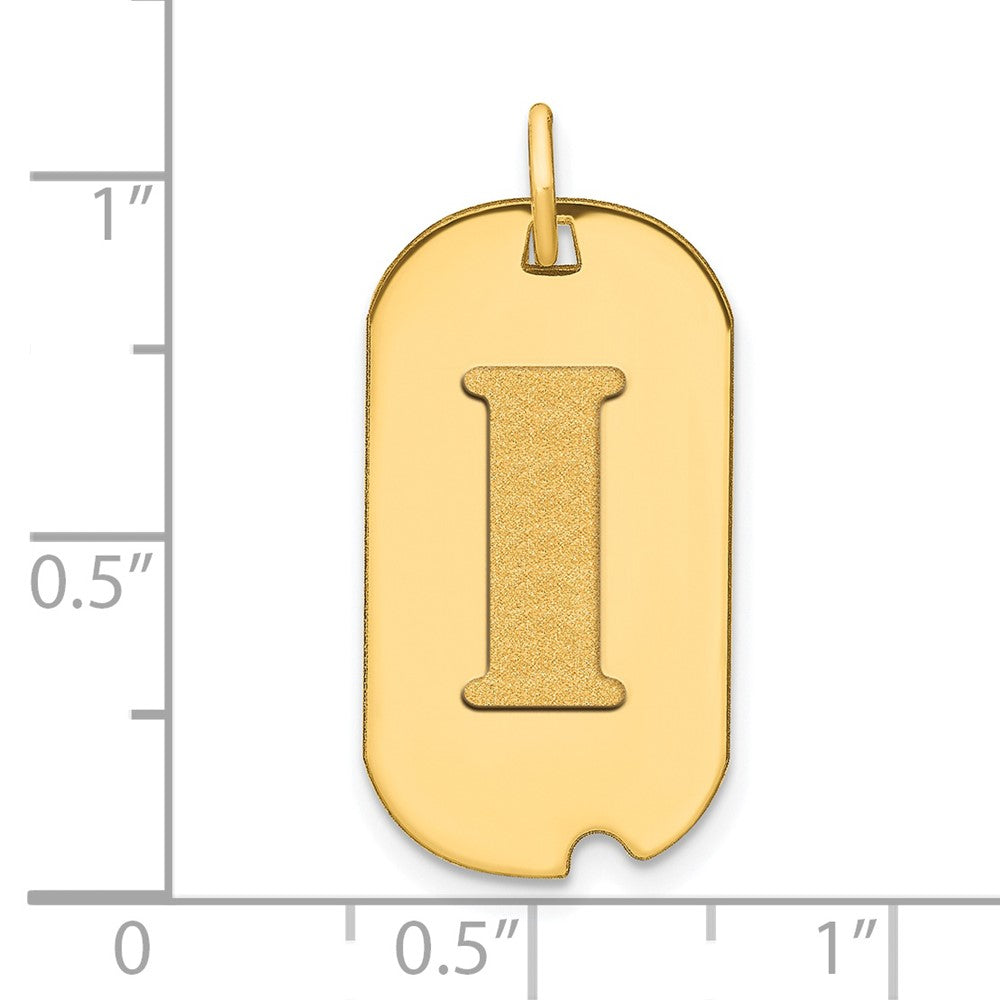 14K Gelbgold Polierter Buchstabe I Initial-Erkennungsanhänger
