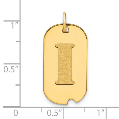 14K Gelbgold Polierter Buchstabe I Initial-Erkennungsanhänger
