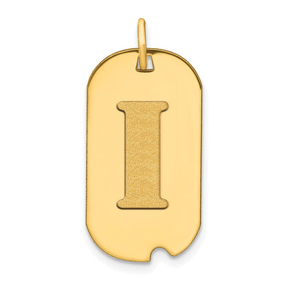 14K Gelbgold Polierter Buchstabe I Initial-Erkennungsanhänger