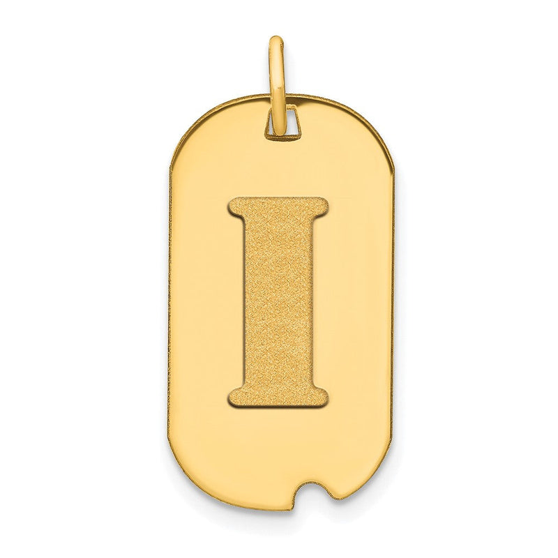 14K Gelbgold Polierter Buchstabe I Initial-Erkennungsanhänger