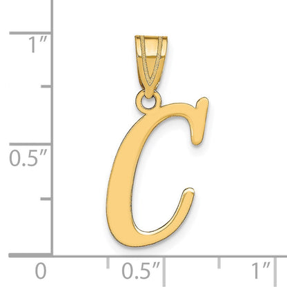 14K Gelbgold 14K Poliert Buchstabe C Initiale Anhänger