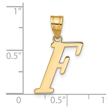 14K Gelbgold 14K Poliert Buchstabe F Initiale Anhänger