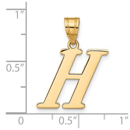 14K Gelbgold 14K Poliert Buchstabe H Initiale Anhänger
