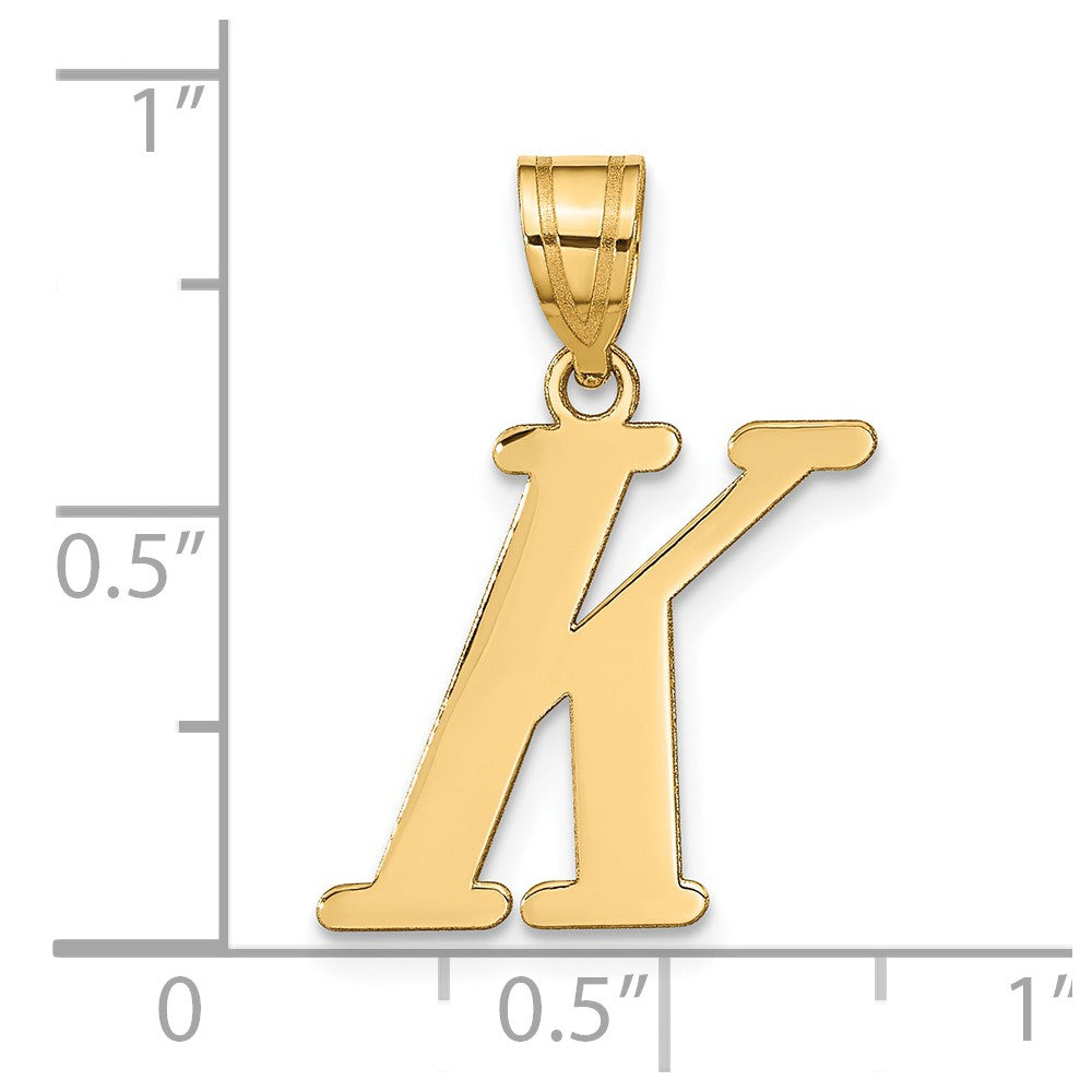 14K Gelbgold 14K Poliert Buchstabe K Initiale Anhänger