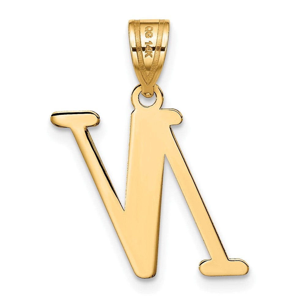 14K Gelbgold 14K Poliert Buchstabe N Initiale Anhänger
