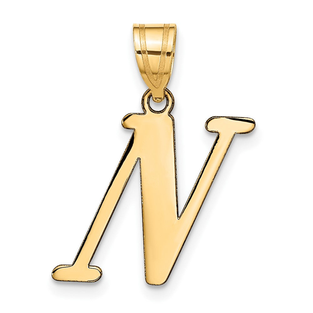 14K Gelbgold 14K Poliert Buchstabe N Initiale Anhänger
