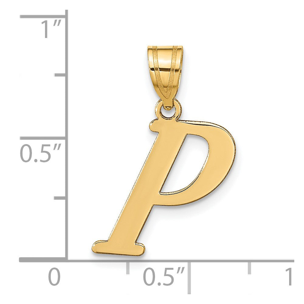 14K Gelbgold 14K Poliert Buchstabe P Initiale Anhänger