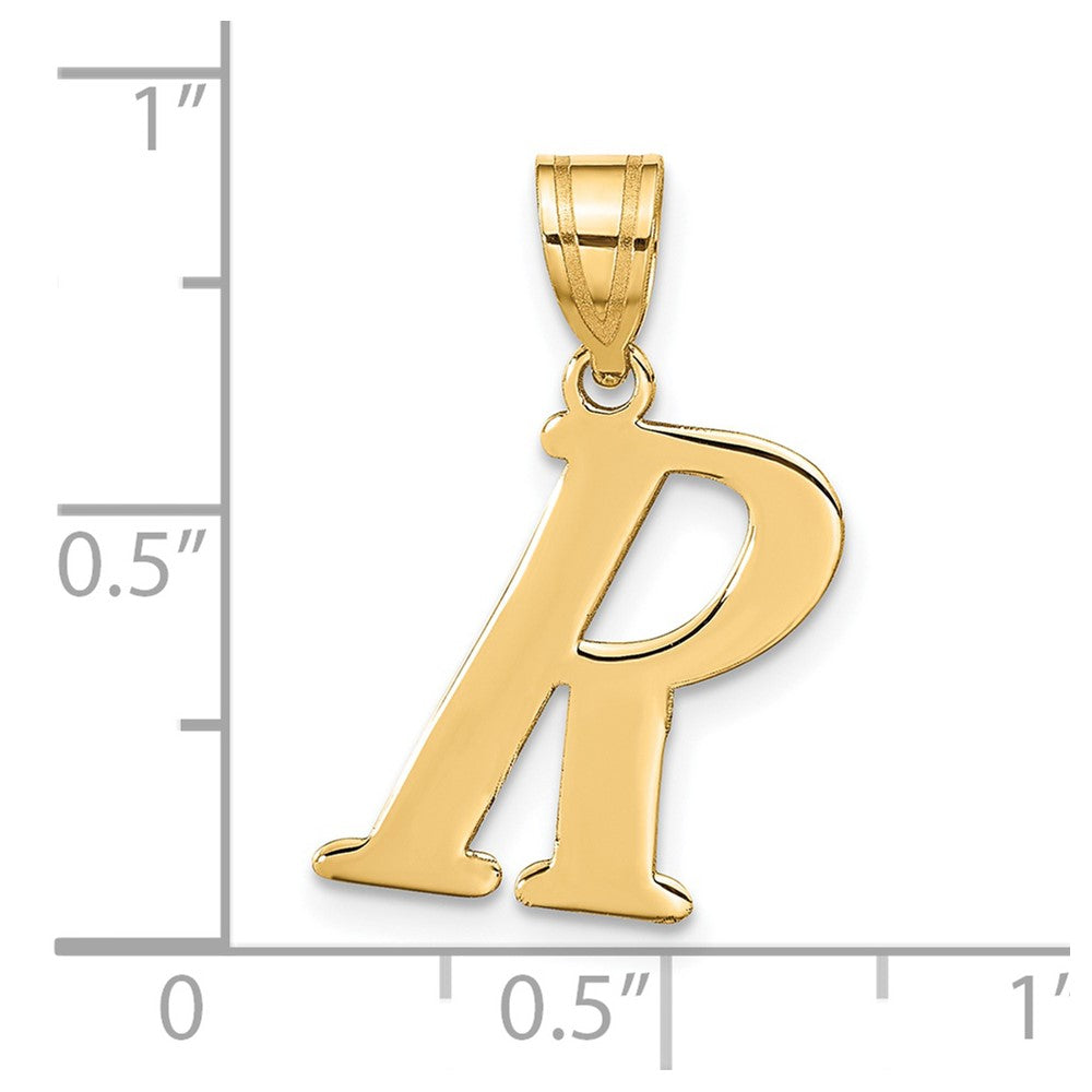 14K Gelbgold 14K Poliert Buchstabe R Initiale Anhänger