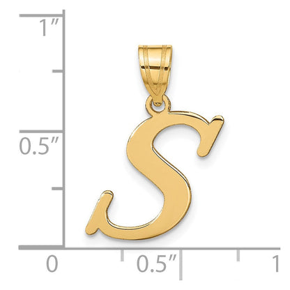 14K Gelbgold 14K Poliert Buchstabe S Initiale Anhänger