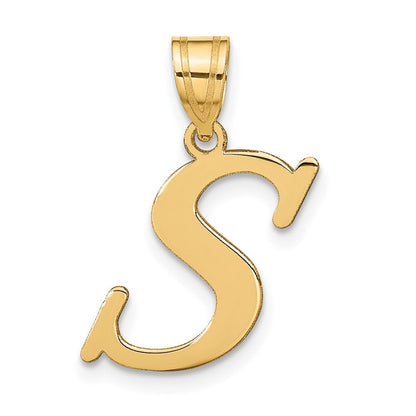 14K Gelbgold 14K Poliert Buchstabe S Initiale Anhänger