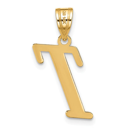14K Gelbgold 14K Poliert Buchstabe T Initiale Anhänger