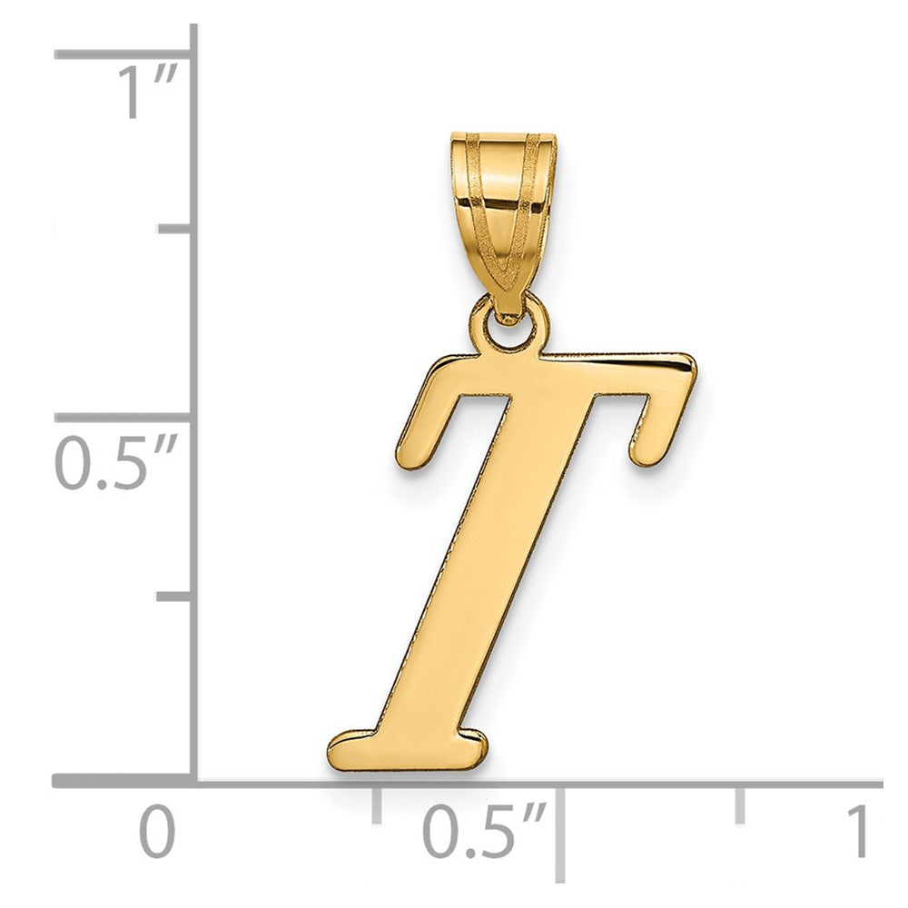 14K Gelbgold 14K Poliert Buchstabe T Initiale Anhänger