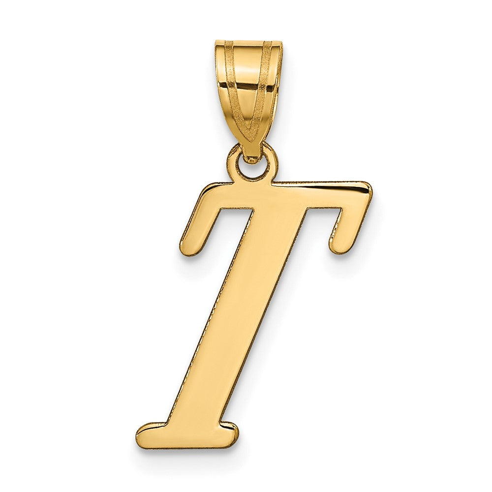 14K Gelbgold 14K Poliert Buchstabe T Initiale Anhänger