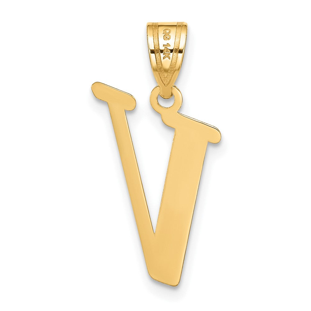 14K Gelbgold 14K Poliert Buchstabe V Initiale Anhänger