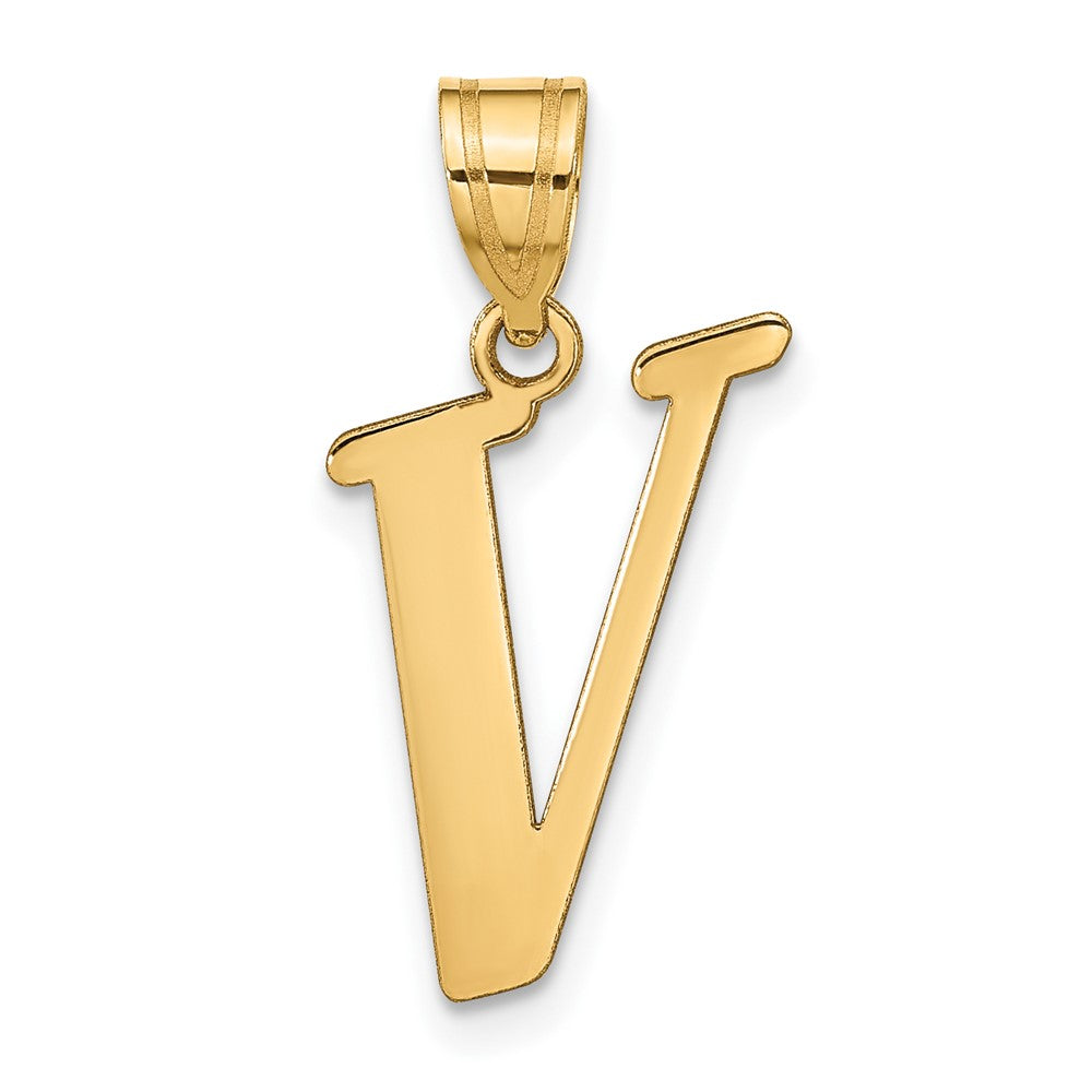 14K Gelbgold 14K Poliert Buchstabe V Initiale Anhänger