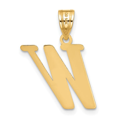 14K Gelbgold 14K Poliert Buchstabe W Initiale Anhänger