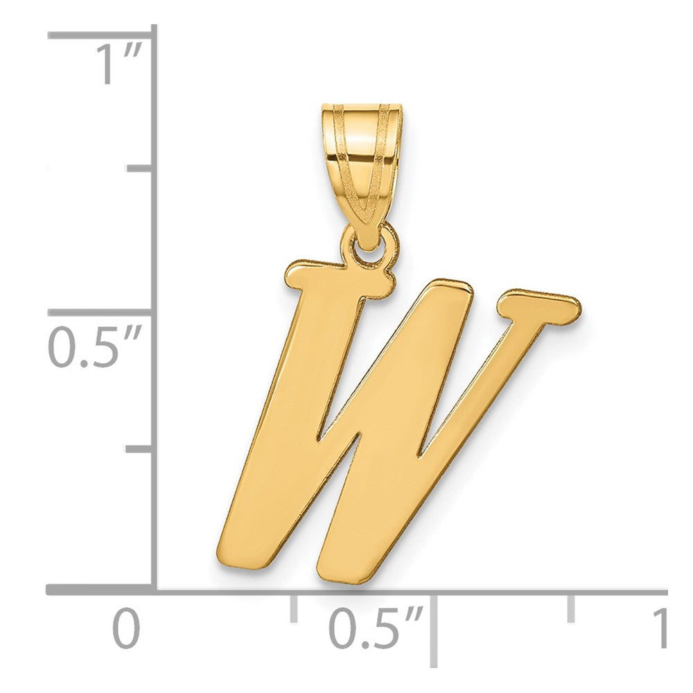 14K Gelbgold 14K Poliert Buchstabe W Initiale Anhänger