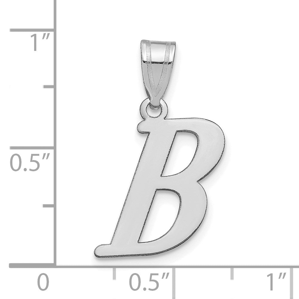 14K Weißgold 14kw Poliert Buchstabe B Initiale Anhänger