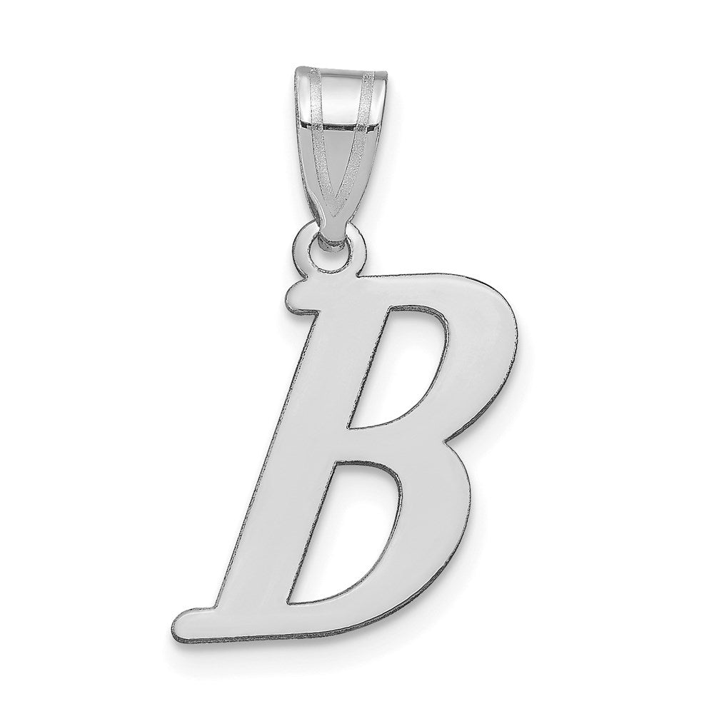 14K Weißgold 14kw Poliert Buchstabe B Initiale Anhänger