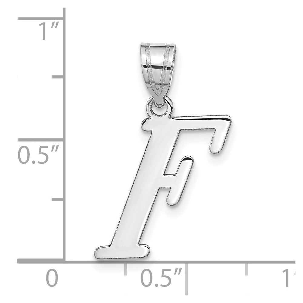 14K Weißgold 14kw Poliert Buchstabe F Initiale Anhänger