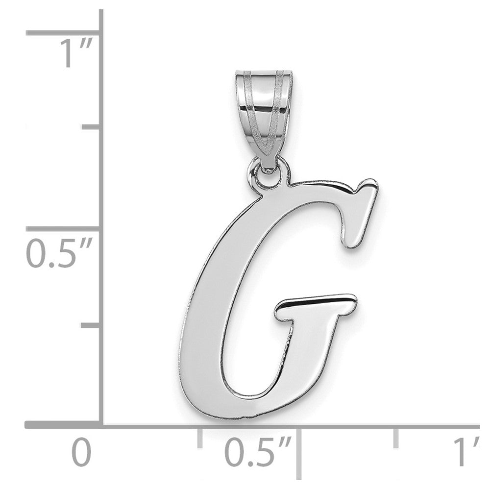 14K Weißgold 14kw Poliert Buchstabe G Initiale Anhänger
