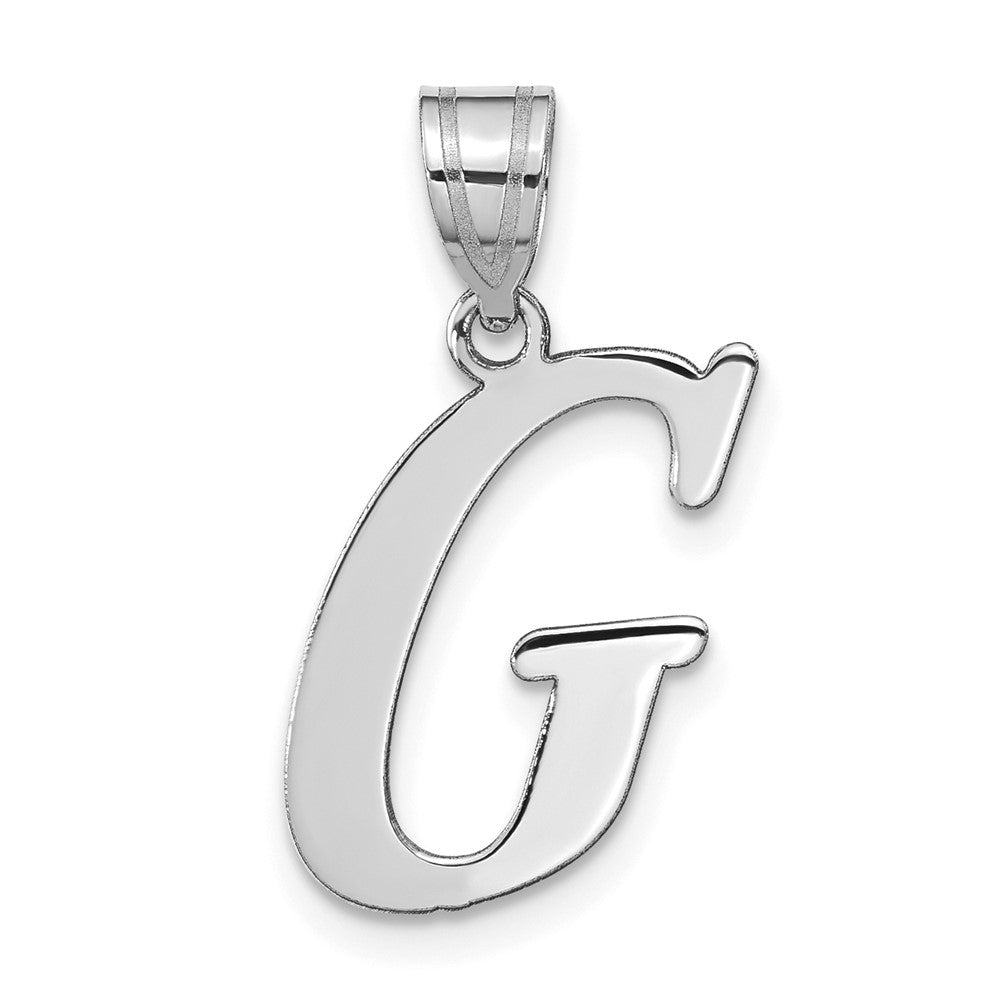 14K Weißgold 14kw Poliert Buchstabe G Initiale Anhänger