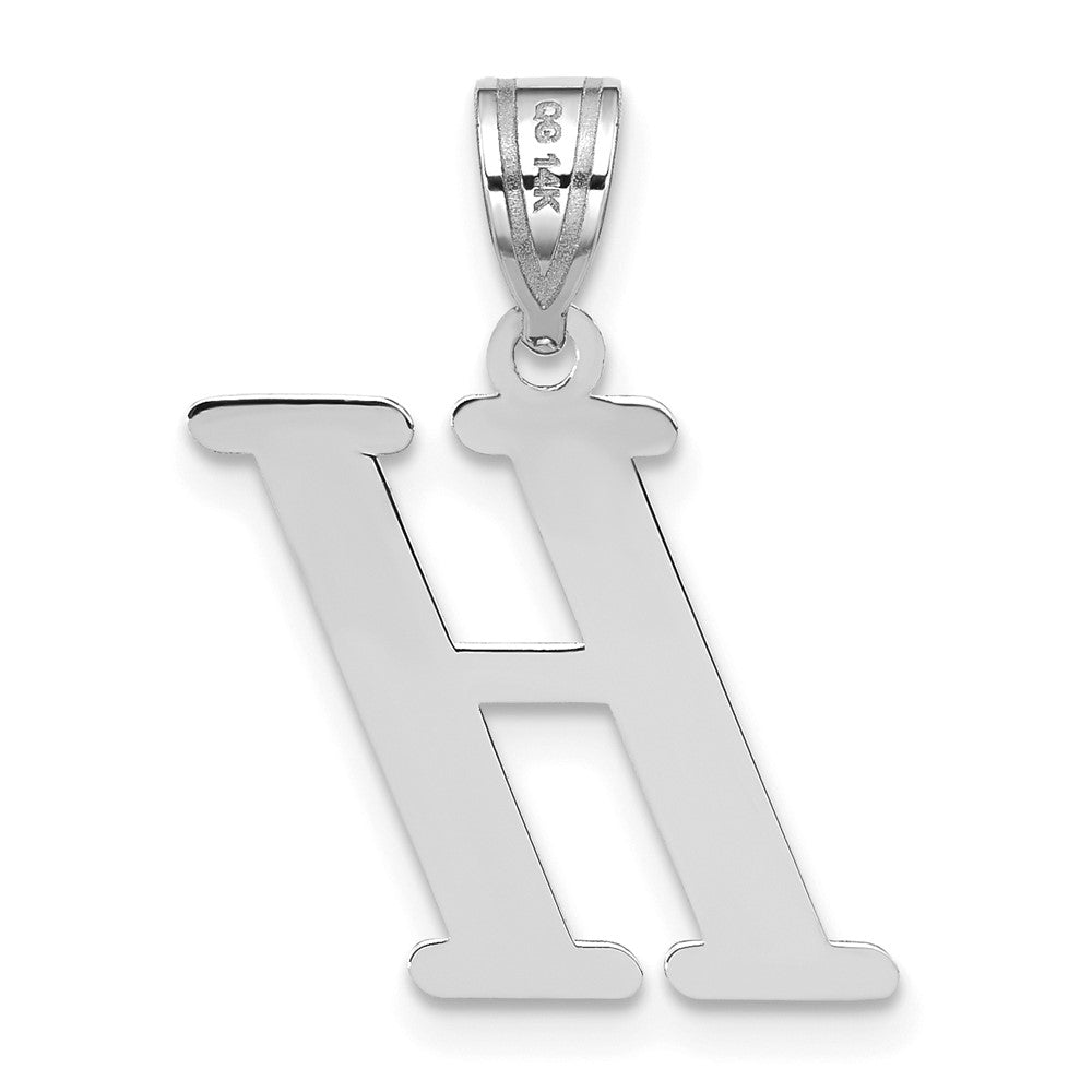 14K Weißgold 14kw Poliert Buchstabe H Initiale Anhänger