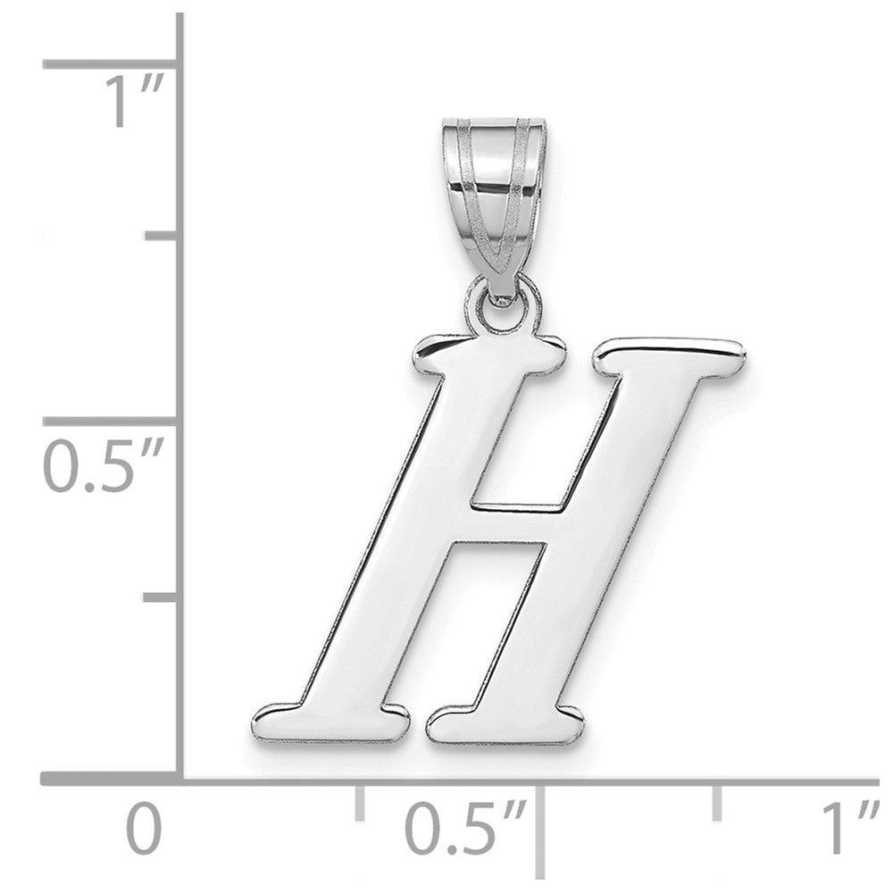 14K Weißgold 14kw Poliert Buchstabe H Initiale Anhänger