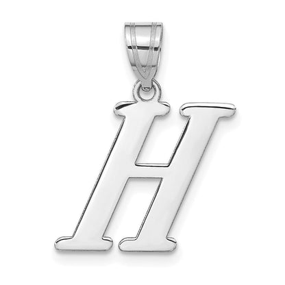14K Weißgold 14kw Poliert Buchstabe H Initiale Anhänger
