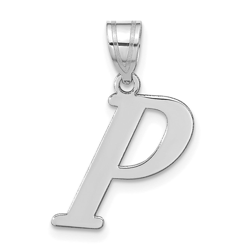 14K Weißgold 14kw Poliert Buchstabe P Initiale Anhänger