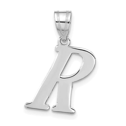 14K Weißgold 14kw Poliert Buchstabe R Initiale Anhänger