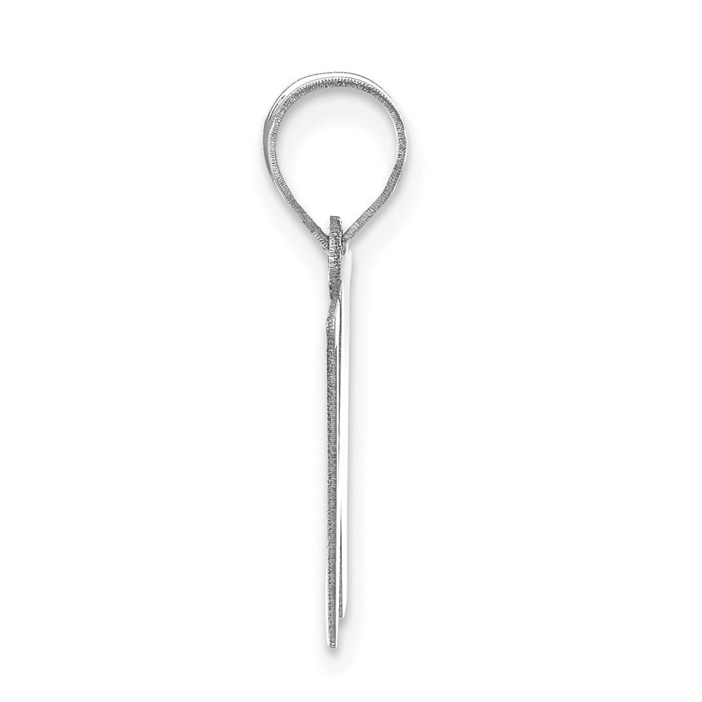 14K Weißgold 14kw Poliert Buchstabe W Initiale Anhänger
