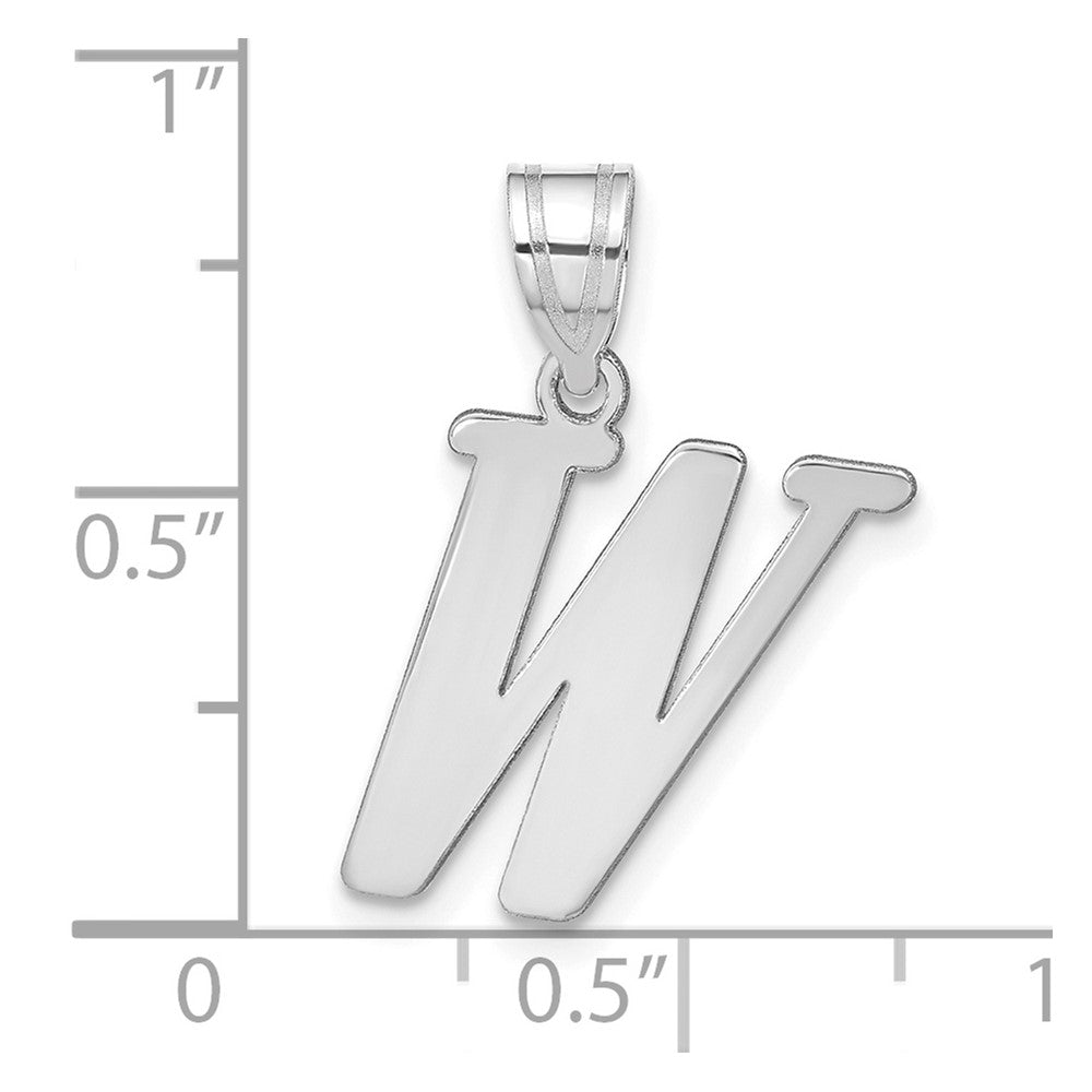 14K Weißgold 14kw Poliert Buchstabe W Initiale Anhänger