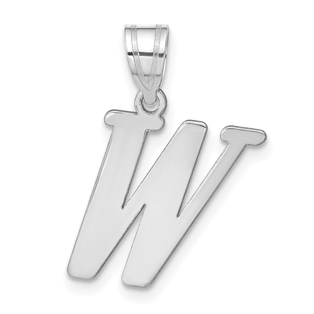 14K Weißgold 14kw Poliert Buchstabe W Initiale Anhänger