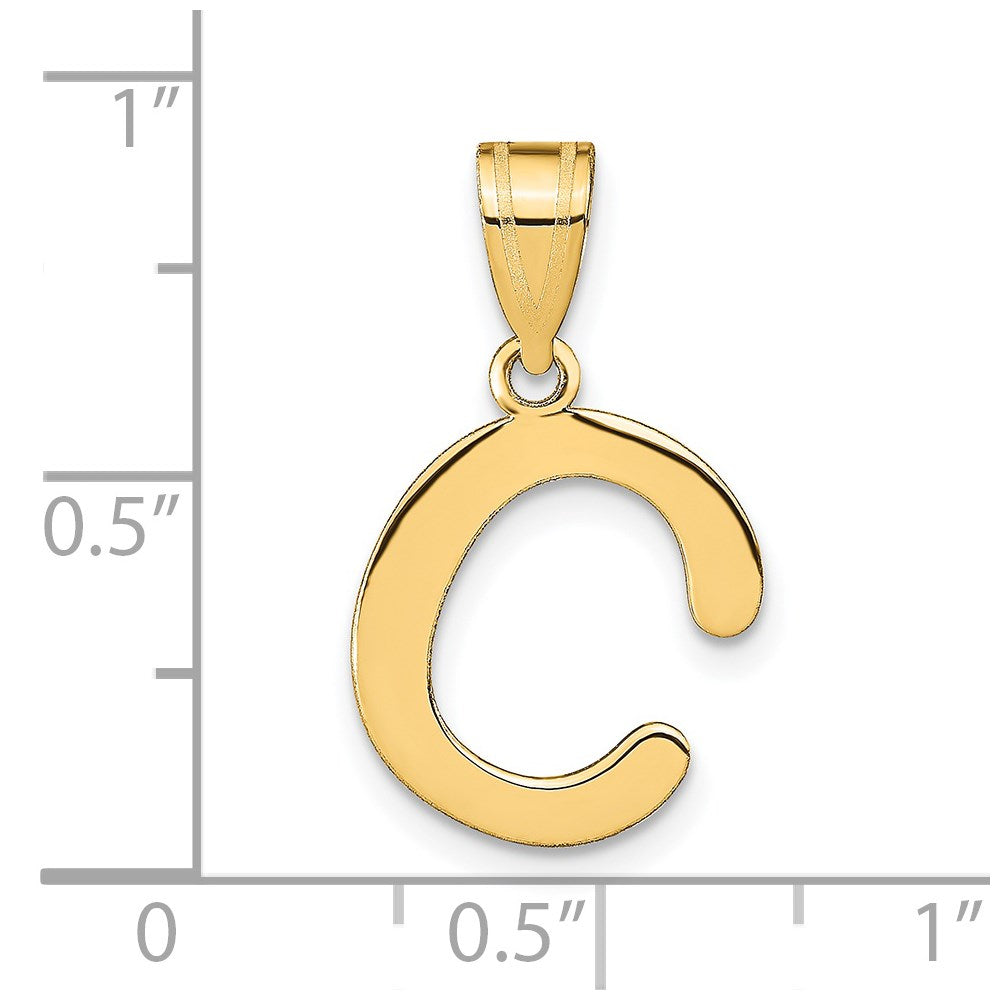 14K Gelbgold 14K Poliert Blase Buchstabe C Initiale Anhänger