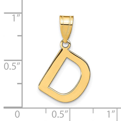 14K Gelbgold 14K Poliert Blase Buchstabe D Initiale Anhänger