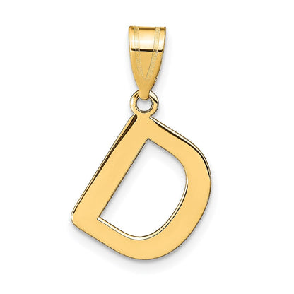 14K Gelbgold 14K Poliert Blase Buchstabe D Initiale Anhänger