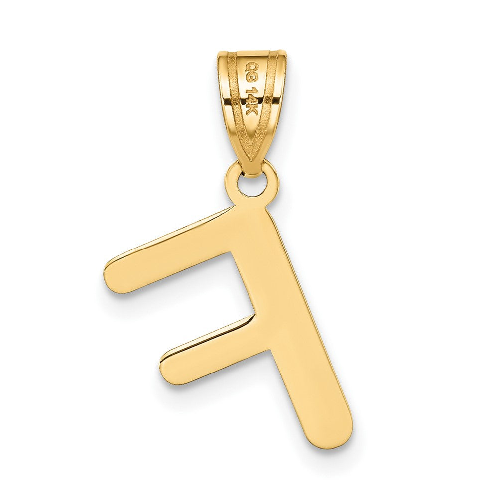14K Gelbgold 14K Poliert Blase Buchstabe F Initiale Anhänger