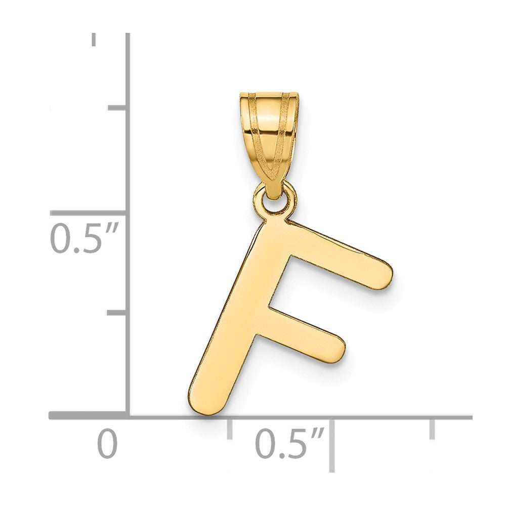 14K Gelbgold 14K Poliert Blase Buchstabe F Initiale Anhänger