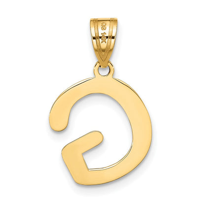 14K Gelbgold 14K Poliert Blase Buchstabe G Initiale Anhänger