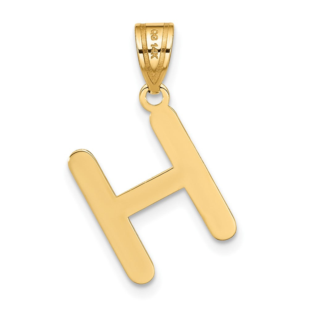 14K Gelbgold 14K Poliert Blase Buchstabe H Initiale Anhänger