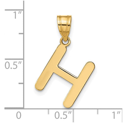 14K Gelbgold 14K Poliert Blase Buchstabe H Initiale Anhänger