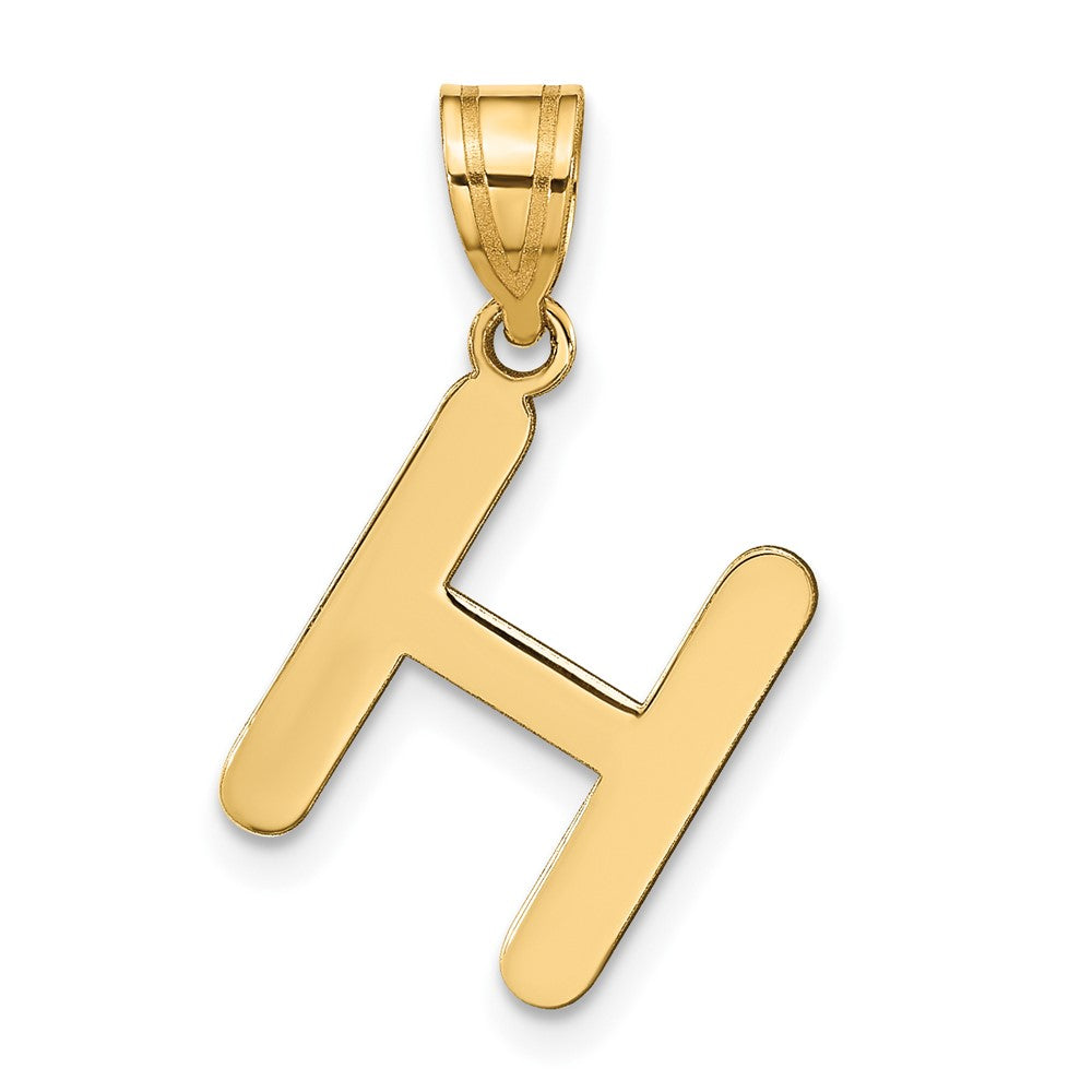 14K Gelbgold 14K Poliert Blase Buchstabe H Initiale Anhänger