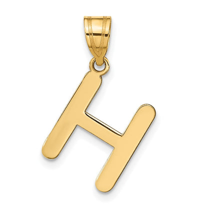 14K Gelbgold 14K Poliert Blase Buchstabe H Initiale Anhänger