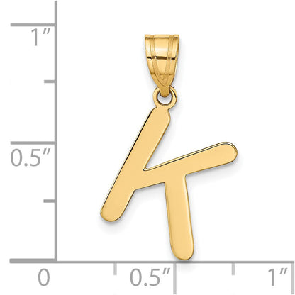 14K Gelbgold 14K Poliert Blase Buchstabe K Initiale Anhänger